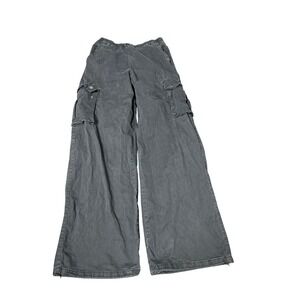 Madden NYC Women's Cargo Pants Wide Leg Black Casual Elastic Grunge‎ Y2K